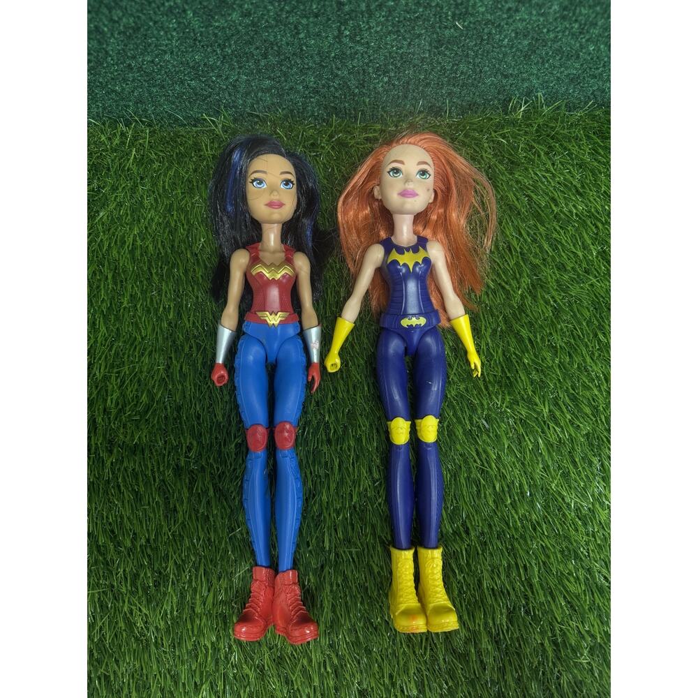 DC Super Hero Girls Wonder Woman Batgirl Action Figure Doll Lot 11.5" Mattel